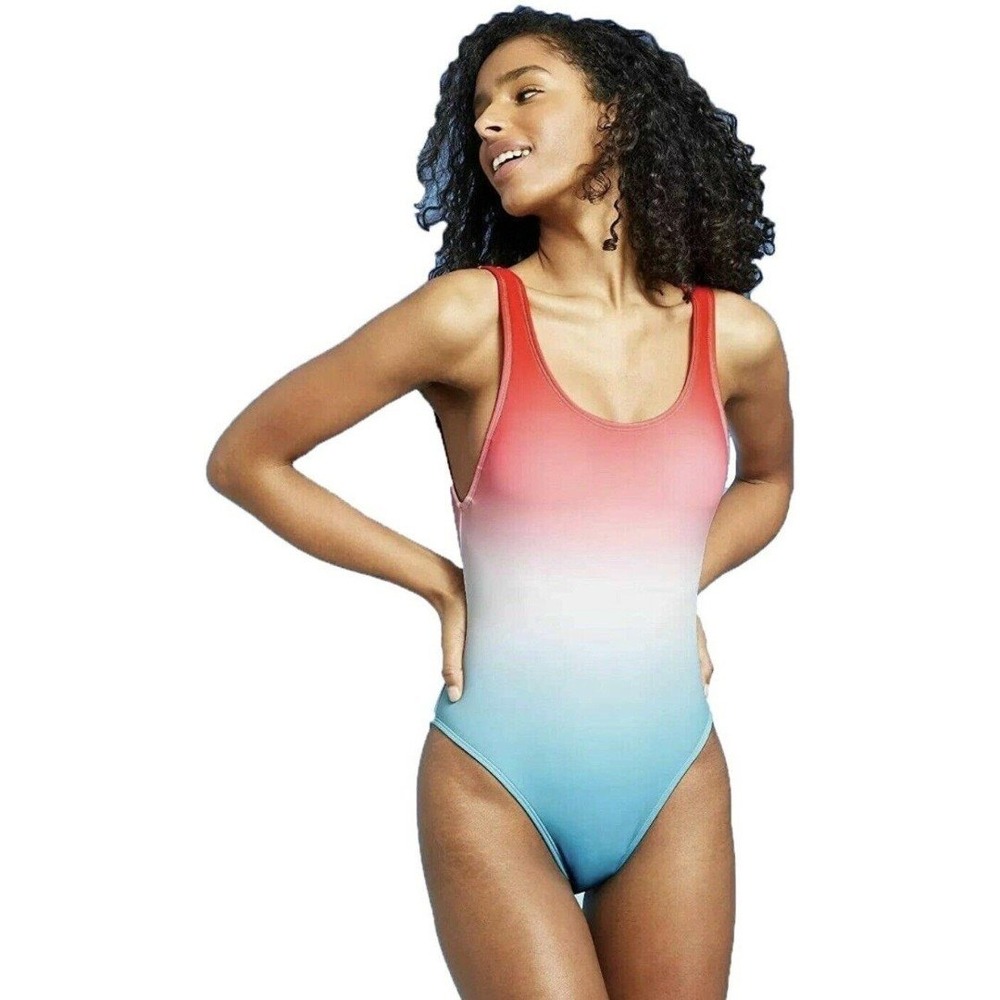 Women's One Piece Swimsuit Multicolor Blue size M summer clothes New - Picture 2 of 12